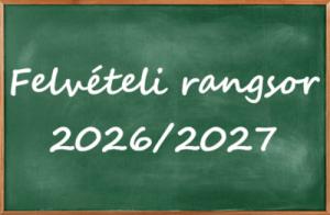 Felvételi rangsor 2026
