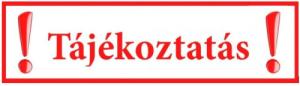 Fontos tájékoztatás